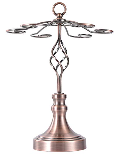 HOYX - Botellero Estantes para Vino de Mesa, Soporte de Copa de Vino de Metal Industrial, Estante de decoración de Mesa para el hogar, Regalos temáticos para Mujeres, Color Bronce Cover