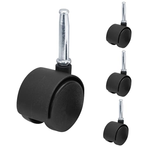 4-Pack 1.5 Swivel Caster Wheels - Heavy Duty M8 Grip Neck Replacement for Furniture and Cabinets