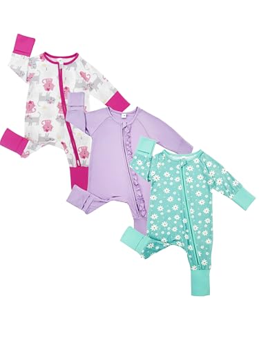 Image of Bow Dream Baby Girl Clothing Footies Bamboo Rayon Baby Girl Clothes Baby Romper Jumpsuit Newborn-24 Months