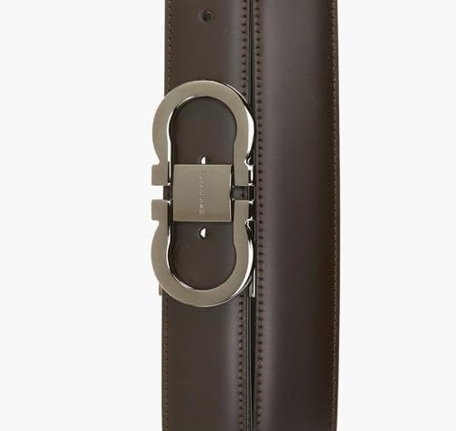 Reversible Leather Belt with Double Gancini Buckle for Men by Ferragamo - Image 4