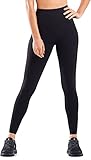 Detalle del logotipo 3D 2XU 2XU Fitness New Heights - Mallas largas de compresión para mujer, color negro, color negro / blanco, tamaño large