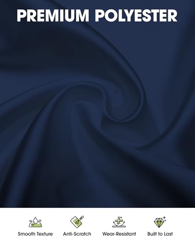 Image of Pureegg Rectangle Table Cloth 60 inch x 102 inch - Durable Polyester Tablecloth Offers Reusable & Washable Protection, Ideal for Outdoor Party, Picnic, Wedding, Banquet and Birthday, 2 Pack, Navy Blue