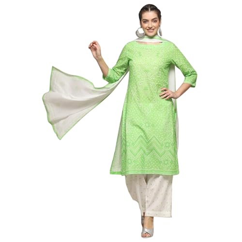 Image of BIBA Women Biba Women Voile Straight Suit Set