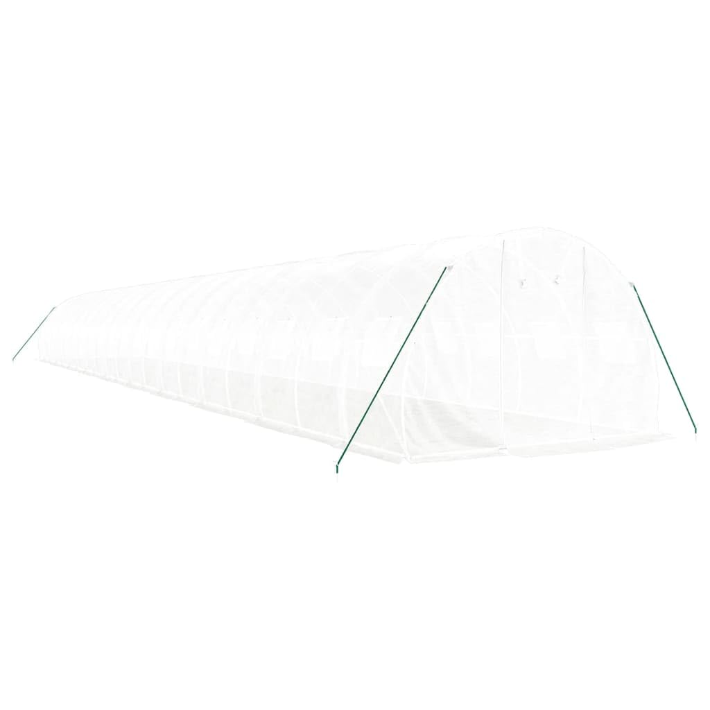 Homgoday Invernadero con Estructura de Acero Blanco 60 m² 20x3x2 m, Invernadero Caseta Jardín Terraza Plantas Semilla Cultivo Huerto Verduras Cubierta Casero