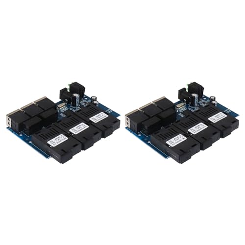 Ronlok 2X Switch en Fibra Ethernet 100M Tarjeta PCBA Convertidor de Medios Ópticos 20Km 3 Fibra 3 Soporte RJ45 Switch en Fibra RPOE Simplex SC