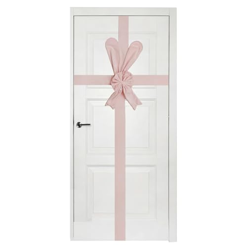Decoración de puerta de casa con cinta de terciopelo y orejas de conejo 2