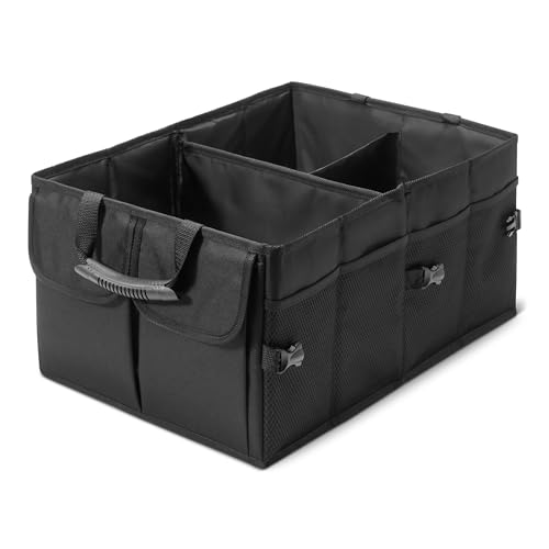 Amazon Basics Organizer per bagagliaio auto, multi-scomparto, pieghevole, 51L, nero