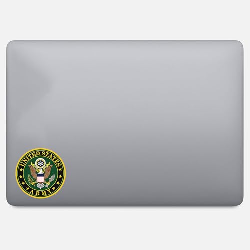 Image of US Army Military Wall HQ Decal Sticker, Pack of 3, Versatile 3-Inch Vinyl for Cars, Trucks, Windows, Laptops, and More, Durable Weatherproof Design, Patriotic Army Emblem