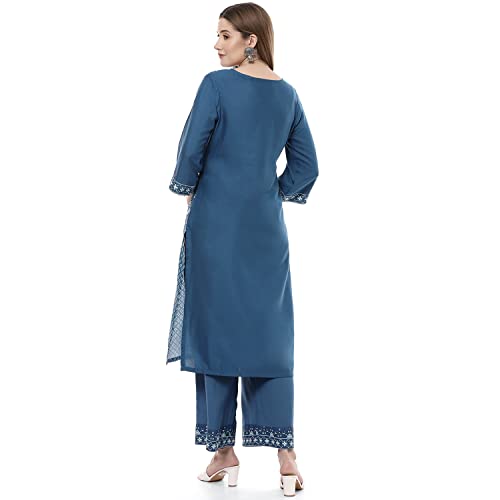 Image of Rangriti Indigo Liva Straight Kurta