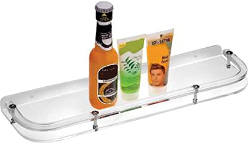 Image of 18inch Square Transparent ABS Plastic Unbreakable Bathroom Shelf | Wall Mount Rack & Organizer for Kitchen & Bathroom | Durable, Rust-Free, Space-Saving Storage Shelf (Pack of 1)