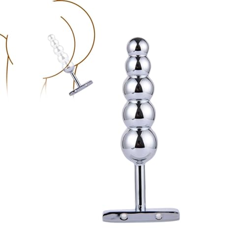 Stainless Steel Anal Beads 5-Ball Butt Vaginal Plug Masturbation BDSM SM Metal Prostate Massager & Anal Trainer Toy for Adult Giant Fetish Play Sex Love Couples Tools