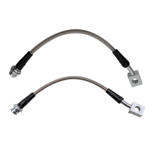 Image of TRQ Rear Brake Hose Set Compatible with 2002-2006 Cadillac Escalade 2003-2006 Escalade ESV Escalade EXT Chevrolet Avalanche 1500 2001-2006 Suburban 1500 2000-2006 Tahoe GMC Yukon Yukon XL 1500