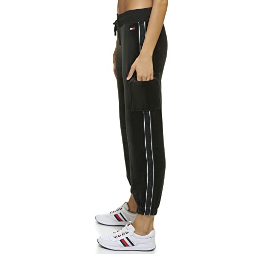 Tommy Hilfiger Women's Drawstring Waistband Velour Cargo Jogger2
