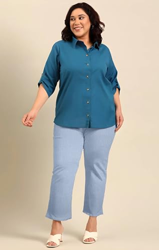 Image of Fashion Plus PlointTrandy Textured Trousers for Women | Women Loose Fit Trousers | Women's High-Waisted Pant | Women Trousers Pants | Korean