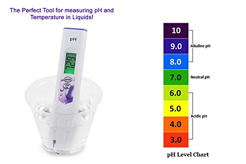 Ph Meter And Temperature Meter. Digital Aid Professional Quality Water Test Meter. Large Back-Lit Lcd Screen. Range 0.00 To 14.0 Ph; 32° - 140°F. 3 Free Buffer Solution Powders. #TOP6