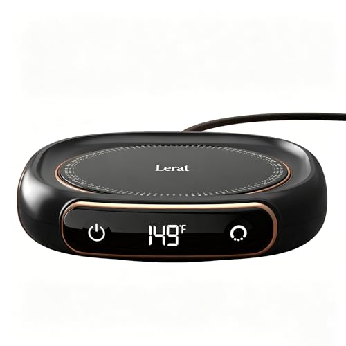 Lerat Coffee Mug Warmer, 3 Temp Settings & Auto Shut Off, Mug Warmer for Desk, Electric Beverage Warmer for Coffee/Tea/Milk in Your Home & Office, Coffee Gifts for Women Men Parents (No Cup)