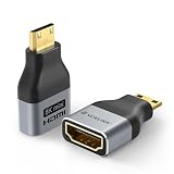 VCE Mini HDMI to HDMI Adapter, 8K@60Hz/4K@120Hz UHD Bi-Directional Converter with Gold-Plated Connectors and Alloy Housing 48Gbps HDMI 2.1 for Camera, Tablet, Laptop to TV, Monitor, Projector