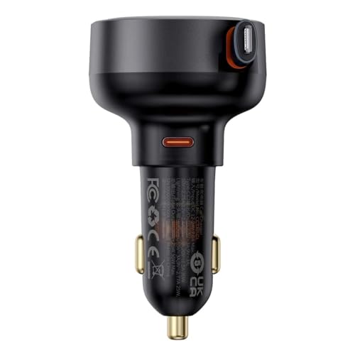 Image of Baseus Enjoyment Pro Car Charger C,Retractable IP Cable 55W Cluster Black