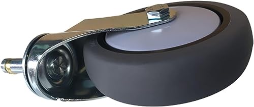 Wytrzymałe kółka skrętne 100 mm - nośność 280 kg - gumowe rolki do mebli, kuchni i stołu warsztatowego - Zestaw 4 sztuk z hamulcem (11 x 35 mm) dla optymalnej mobilności