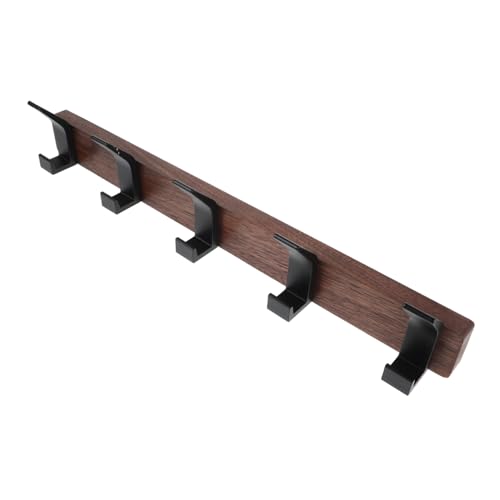 GLEAVI Sin gancho de perforación percheros con estante Organizador de sombrero claro perchero perchero ganchos de pared estante para la pared ganchos de madera manos aluminio Café