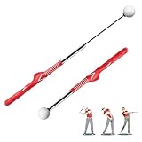 Retractable Golf Swing Trainer, Golf Grip Trainer, Golf Training Aid for Warm-Up, Grip Trainer Golf Club, Golf Swing Training Aid, Strength & Tempo Training for Chipping Hitting # Red
