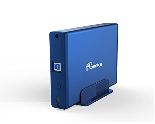 Sonnics Disque dur externe USB 3.0 compatible avec Xbox One/PS4/Windows PC/Mac/Smart TV Bleu 2 To