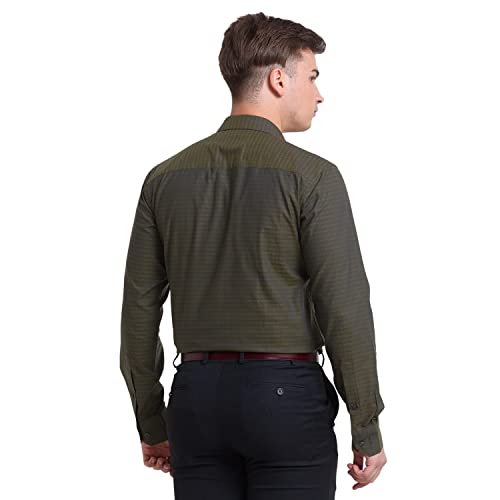 Image of Park Avenue Men's Pure Cotton Structure Pattern Slim Fit Semi Cutaway Collar Full Sleeve Ceremonial Shirt
