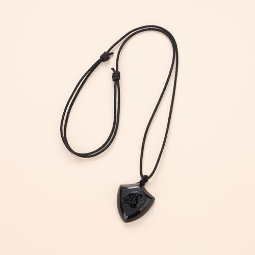 COAI Black Obsidian Necklace for Men Shield Protection Necklace Crystal Necklace for Men Women4