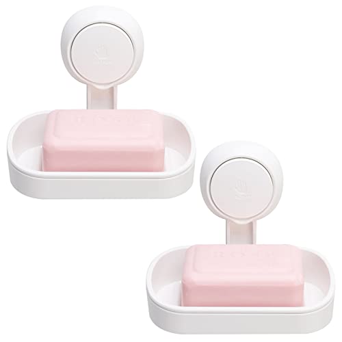 TAILI 2 Piezas Jabonera con Ventosa, sin daños en la Pared, Desmontable, para baño y Cocina Cover