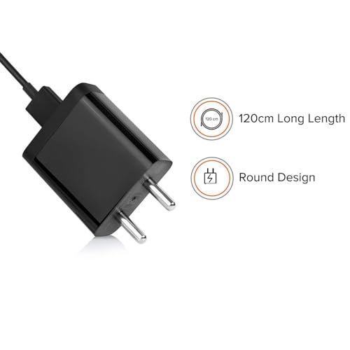 Image of 18W Charger for Xiaomi Redmi 13C 5G / 13 C Charger Original Adapter Like Android Mobile Fast USB Wall Charger with 1 Meter USB Type C Charging Data Cable (3 Amp, TMI16, Black)