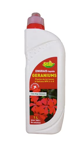 Engrais liquide géranium 4-6-8 Start avec doseur 1L ENLG1 pour nutrition plantes