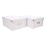 Snap-N-Store CD Storage Box - Pack of 1/2 - Durable Disc Holder with Lid to Store for Discs (2 Pack - Doublewide CD, White)