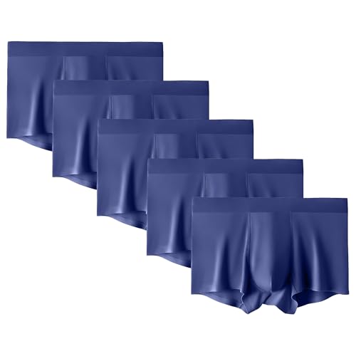 Men's Ice Silk Breathable Trunks Seamless Trunk Underwear with Pouch Ice Silk Seamless Underwear for Men