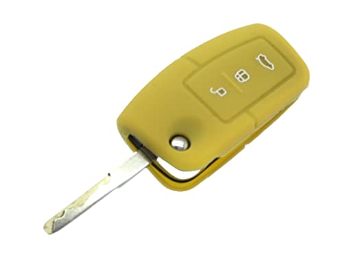 Nordecco Silicone Key Case Protective Cover Compatible With Ford S-MAX/C MAX/FOCUS/MONDEO/KUGA/FIESTA/FUSION Curved Key Fob 3 Button Flip Remote