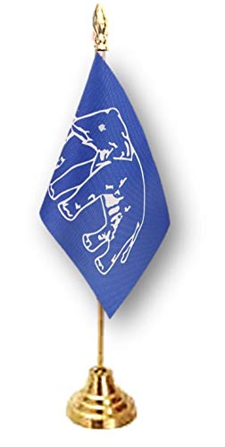 UNIq Bahujan Samaj Party - BSP Staircase Style Classy Brass Base Flag Table Stand with Miniature 2-Layer Double Sided Printed Flags Made of 100% Special Silk Fabric (Warp-Knitted Polyester) (Bahujan Samaj Party - BSP, Single Stand)-image-41