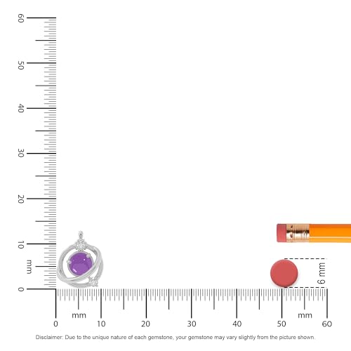 Natural Gemstone with Moissanite Galaxy Round Pendant Necklaces for Women in Silver/18K Yellow/Rose Gold Vermeil, Birthstone Jewelry Gifts for Her Birthday, Wedding, Anniversary, Mothers Day3