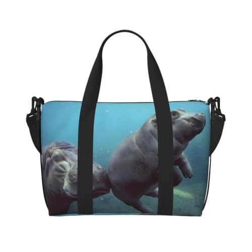 Sac de sport de baseball imprimé dentelle et motif Bébé Hippopotame