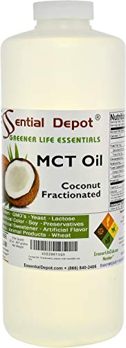 Coconut Oil - Fractionated - MCT Oil - 1 Quart - 32 oz - Food Grade - safety sealed HDPE container with resealable cap