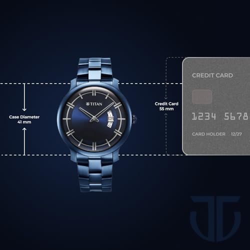 Image of Titan Blue Dial Analog Watch for Men-90170QM01