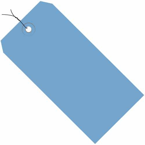 Partners Brand PG11093A Shipping Tags, Pre-Wired, 13 Pt., 8" x 4", Dark Blue (Pack of 500)