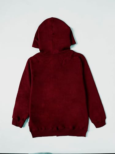 Image of KiddoPanti Boys Solid Cotton Full Sleeve Zip-Up Front Open Hooded Sweatshirt