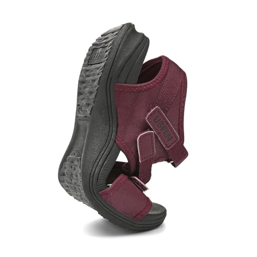 Image of UBFEN Womens Hiking Water Sport Sandals with Arch Support | 3 Adjustable Straps, Cushioned Footbed, Non-Slip, Comfortable Walking for Athletic Outdoor Summer Beach
