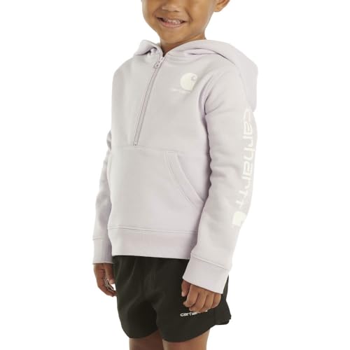 Image of Carhartt Kid's CA7038 Long-Sleeve Half-Zip Sweatshirt - Girls - 3 Months - Orichid Petal