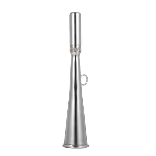 Handheld Foghorn Stainless Steel Boat Air Horn Portable Boat Fog Horn with Removable Mouthpiece for Yacht Marine Safety and Communication Silver