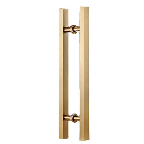 Poignée de porte coulissante carrée 800 mm double face titane jaune