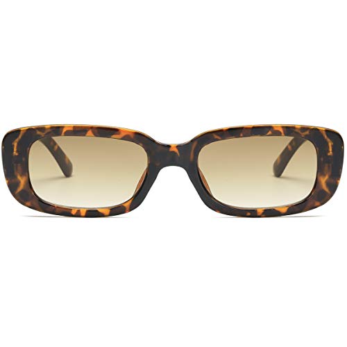 Image of Vintage Rectangle Sunglasses for Women Men 90s Fashion Narrow Square Frame Eyewear UV400 Protection