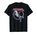 Marvel Deadpool Merc Riding a Unicorn Rainbow Circle T-Shirt