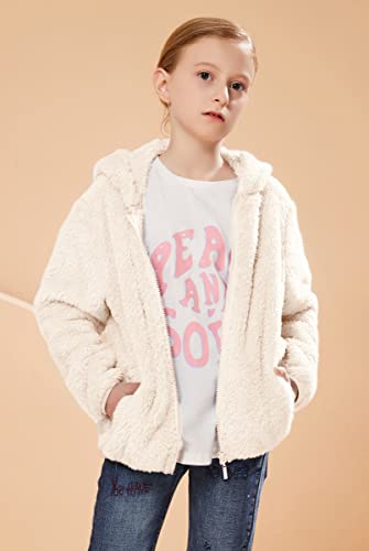 SOLOCOTE Boys Girls Sherpa Fleece Coats Long Sleeve Full Zip Kids Jacket4