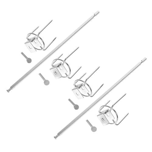 GALPADA 2Set Stainless Steel Rotating Roast Chicken Forks with Shaft for Bbq Air Fryer Oven Durable Three Pronged Meat Forks for Home Cooking Camping
