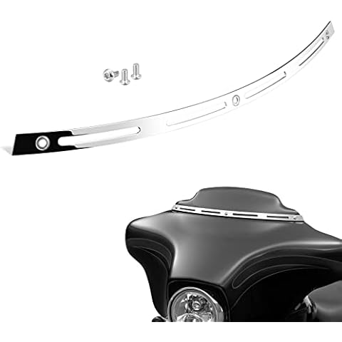 PBYMT Polished Stainless Slotted Batwing Windshield Trim Chrome Compatible for Harley Tri Electra Street Glide Ultra Limited 1996-2013 Cover